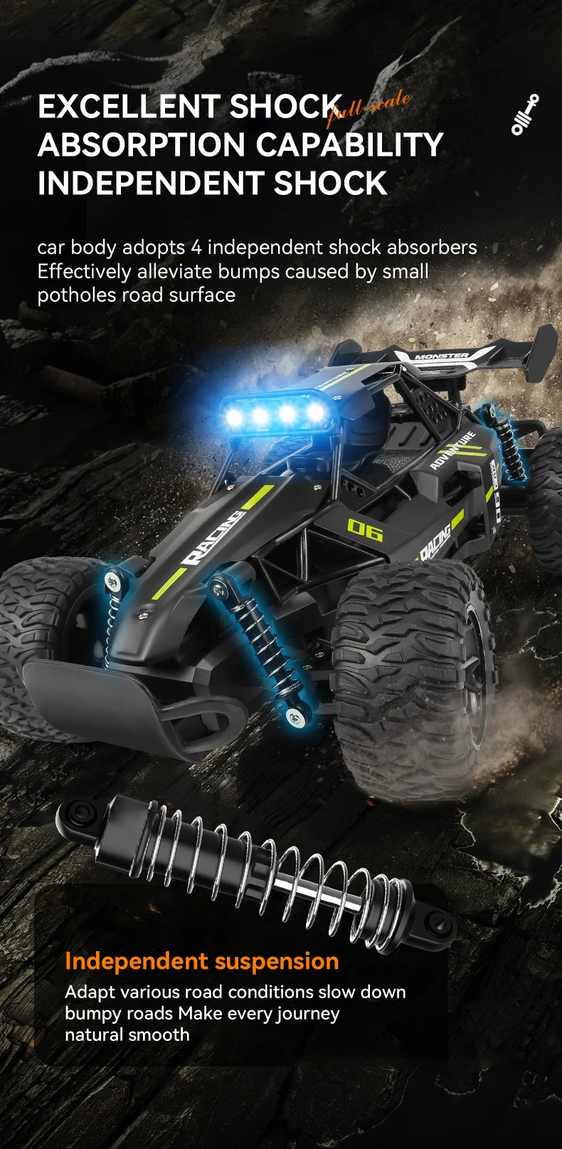ZWN 1:12 1:16 20KM/H RC Car With LED Lights 2.4G Alloy Off-Road High Speed Vehicle Remote Control Cars Toys for Children Gifts Taj Home Store