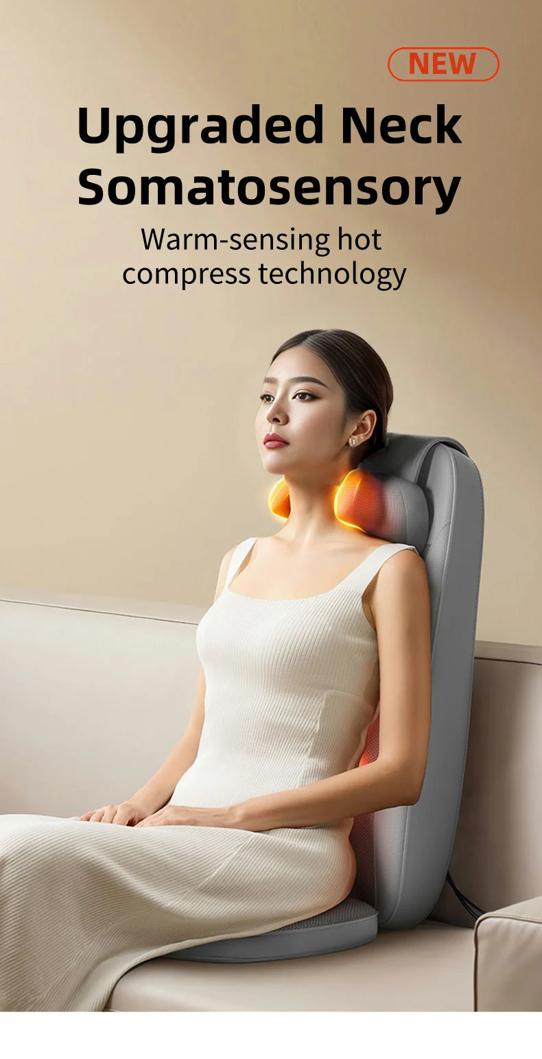 Shiatsu Full Body Massager with Heat Massage Chair Pad Kneading for Neck Back Shoulder Massage Cushion Seat Home Office Use Gift Taj Home Store