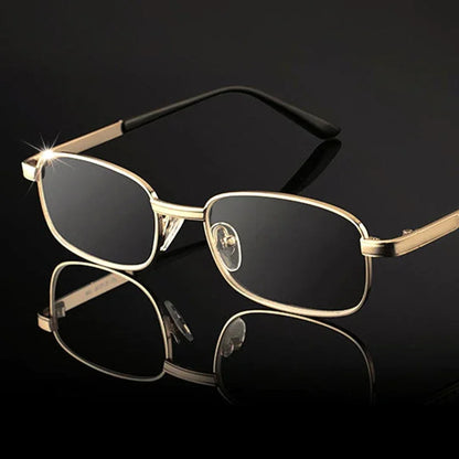 Design Reading Glasses for Men and Women Full-frame Alloy Clear HD Lens Presbyopia Eyeglasses Impact Scratch Resistant 0 To +4.0