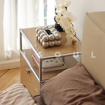 Bedside Table Milk White Bedroom Modern Minimalist Living Room Side Cabinet Storage Cabinet Taj Home Store