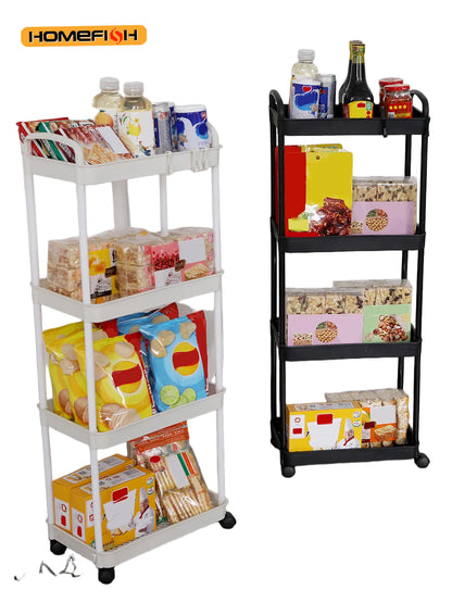 Household Multi-layer Small Cart Storage Rack Floor To Floor Kitchen Bedroom Bathroom Storage Rack Storage Rack With Wheels Taj Home Store