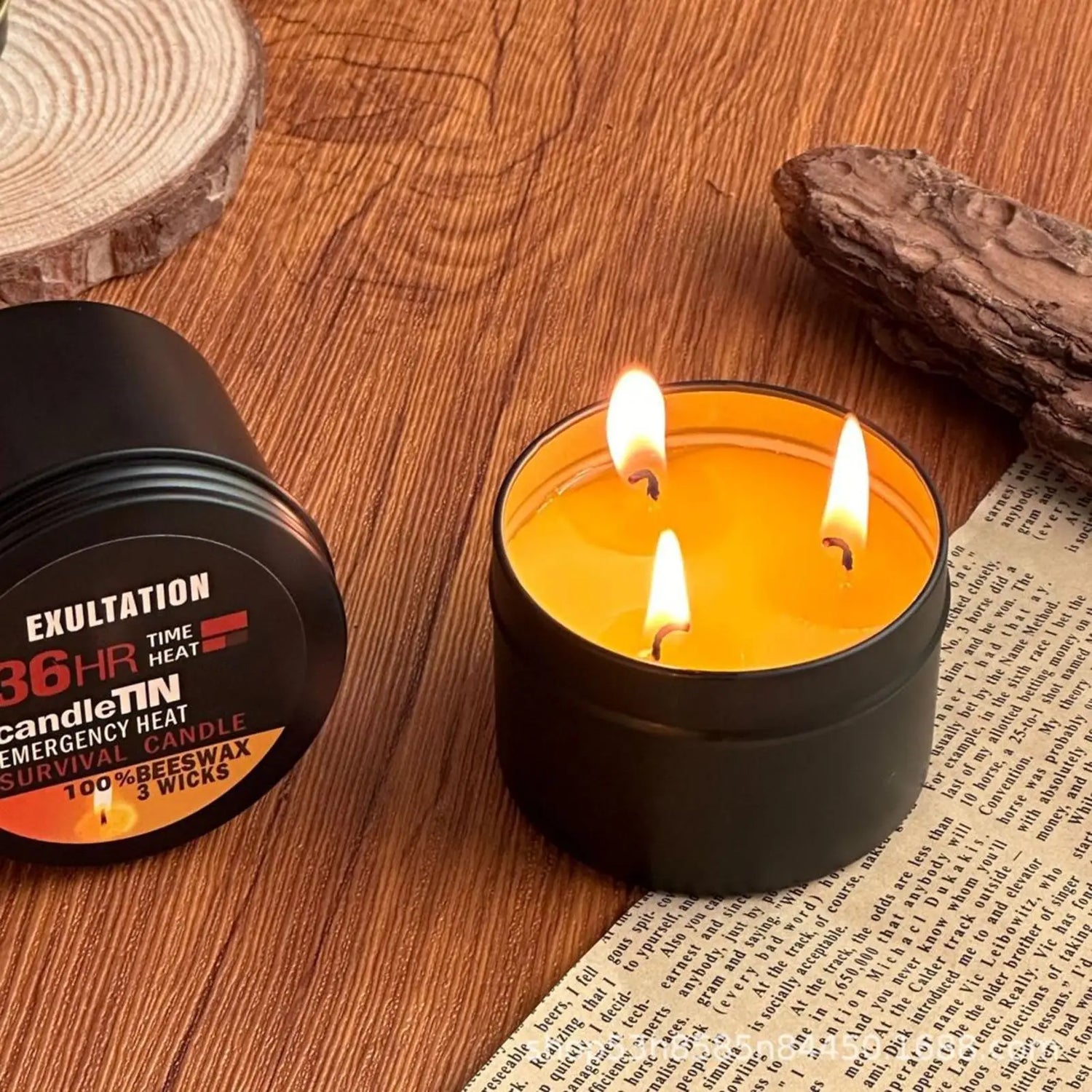 Power Outage Candles Unscented Candles with Jar 36 Hours Long Burning 3-Wick Lamp for Home Outdoor Activities Survival Fishing Taj Home Store