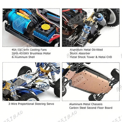 WLtoys 124017 (V2) RC Car Vehicle - Brushless Remote Control Vehicle 1:12 suitable for adults, RTR 4WD off-road drift vehicle Taj Home Store