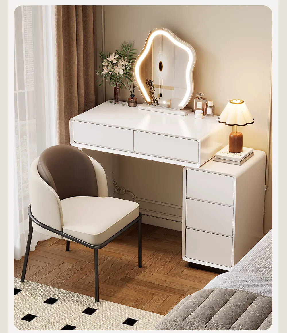 Bedroom Women Dressing Table Luxury Wood Storage Mirror Hairstyle Dressing Table Home White Muebles De Dormitorio Furniture Taj Home Store