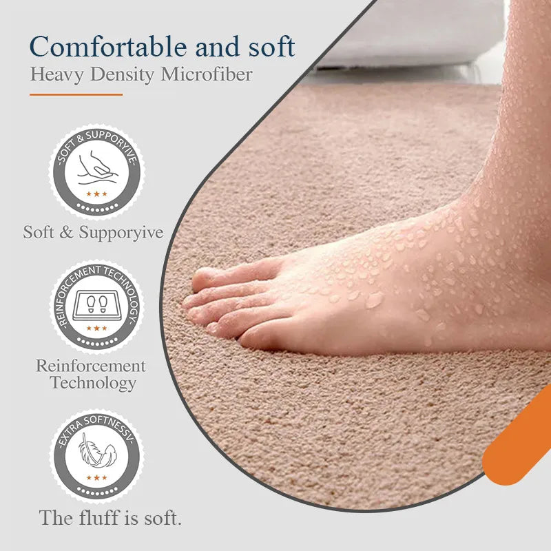Bathroom Carpet 3-Piece Set Soft, Absorbent, Non-Slip, Microfiber Toilet Mat, U-Shaped Foot Pad Taj Home Store