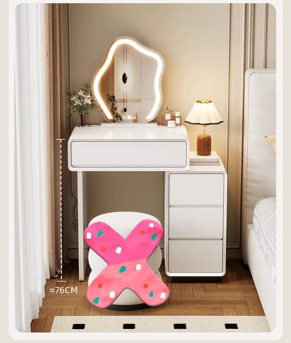 Bedroom Women Dressing Table Luxury Wood Storage Mirror Hairstyle Dressing Table Home White Muebles De Dormitorio Furniture Taj Home Store