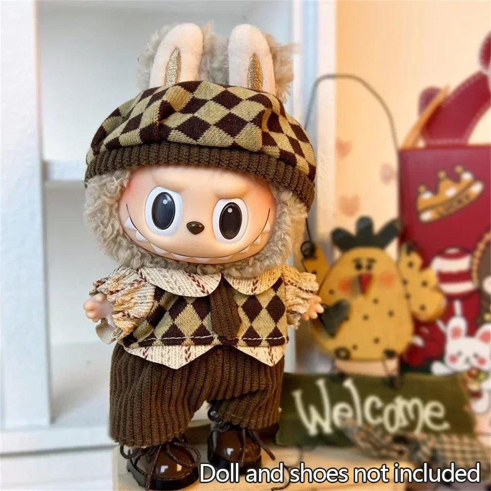 Mini Plush Doll Clothes Outfit Accessories for Korea Kpop Exo 17cm Labubu Idol V1 V2 Fashion Sports Leisure Suit Clothing Taj Home Store