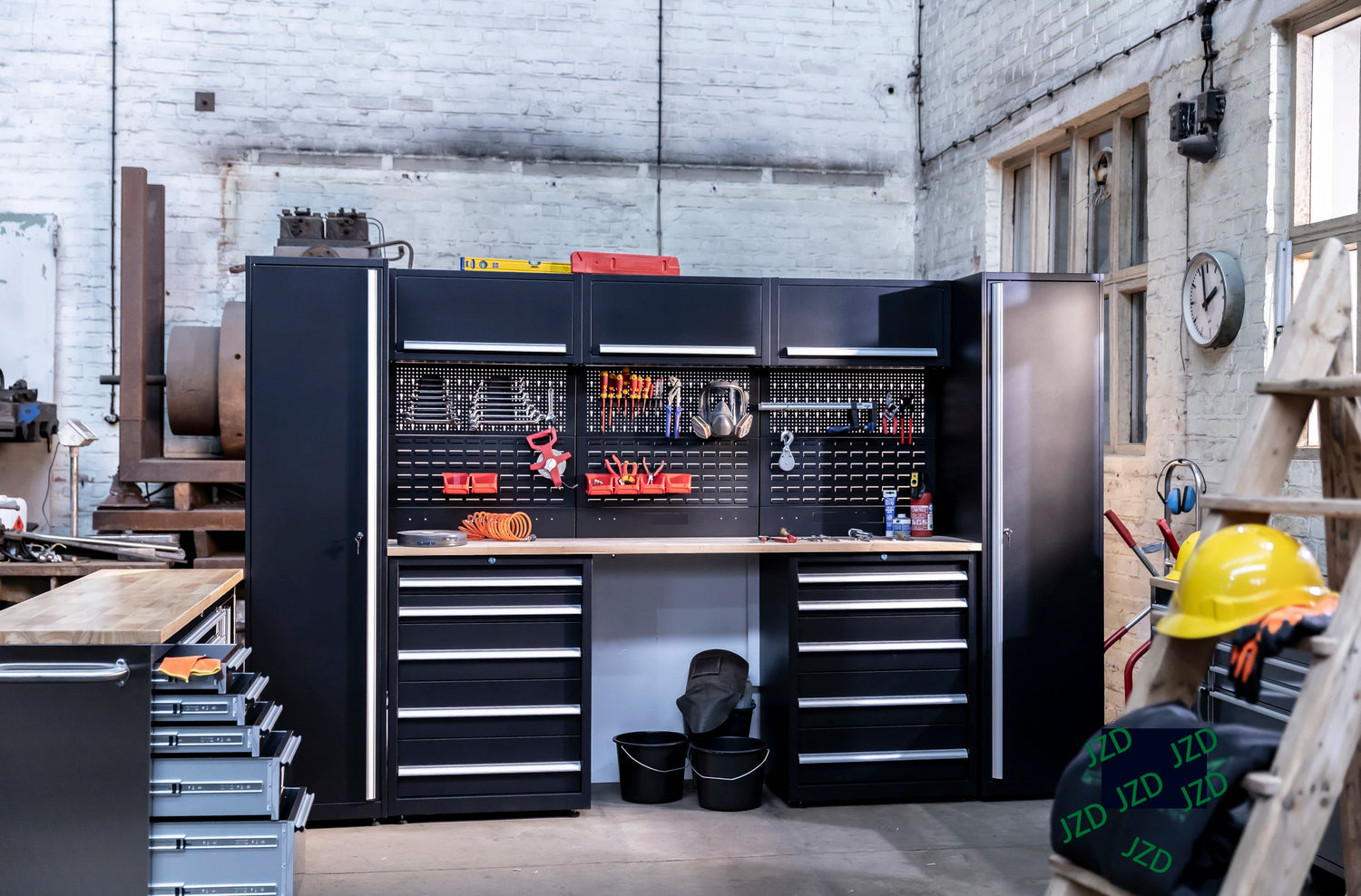 Garage Steel Mechanic Tools Storage Cabinet With Wall Cabinets Single,double-door Cabinets And Tool Trolley For Workshop Taj Home Store