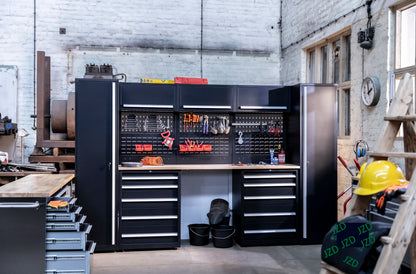 Garage Steel Mechanic Tools Storage Cabinet With Wall Cabinets Single,double-door Cabinets And Tool Trolley For Workshop Taj Home Store