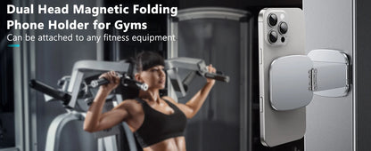 Eary Gym Magnetic Phone Holder Mount For Wall Portable Aluminum Metal Stand With Foldable Pocket Size Gym Essentials Accessories Taj Home Store