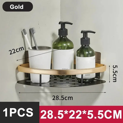 Bathroom Shelf Kitchen Storage Organizer Aluminum Alloy Shampoo Rack Shower Shelf Bathroom Accessories No Drill Shelf Taj Home Store