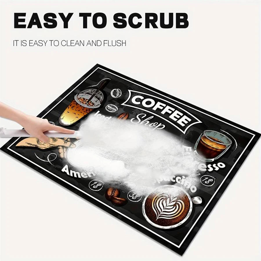 1pc creative pattern printed coffee machine mat kitchen counter quick water absorption utensil drying mat desktop drainage mat Taj Home Store