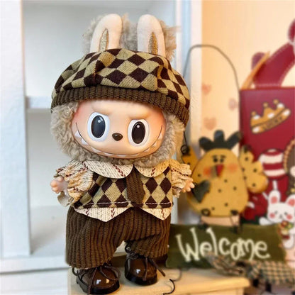 Mini Plush Doll Clothes Outfit Accessories for Korea Kpop Exo 17cm Labubu Idol V1 V2 Fashion Sports Leisure Suit Clothing Taj Home Store