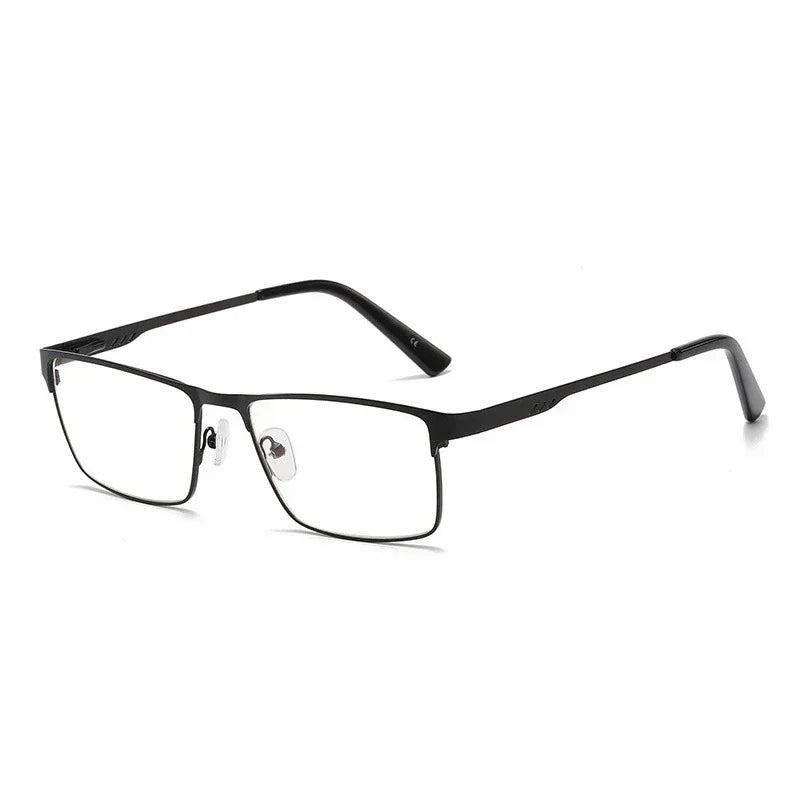 Men Square Metal Large Frame Myopia Glasses Spring Leg Elderly Near Sight Eyewear Blue Light Blocking Eye Protection Eyeglasses Taj Home Store