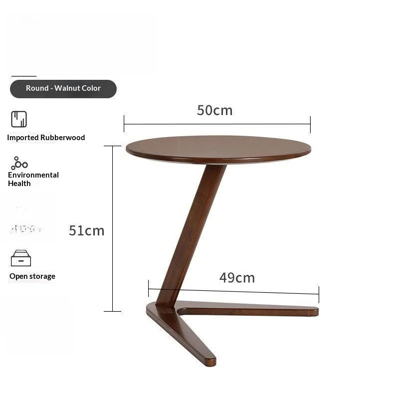 Coffee Table Solid Wood Round Side Table Sofa Bedside Small Living Room Hotel Guesthouse Minimalist Portable Folding Furniture Taj Home Store
