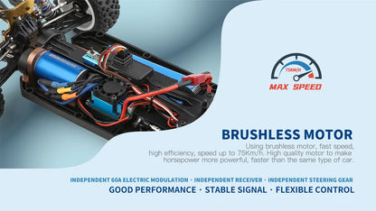 WLtoys 124017 (V2) RC Car Vehicle - Brushless Remote Control Vehicle 1:12 suitable for adults, RTR 4WD off-road drift vehicle Taj Home Store