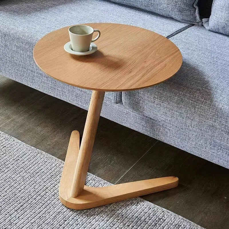Coffee Table Solid Wood Round Side Table Sofa Bedside Small Living Room Hotel Guesthouse Minimalist Portable Folding Furniture Taj Home Store