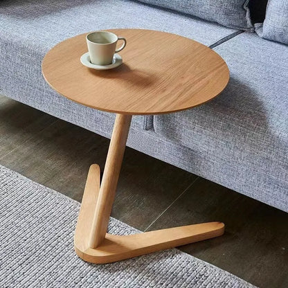 Coffee Table Solid Wood Round Side Table Sofa Bedside Small Living Room Hotel Guesthouse Minimalist Portable Folding Furniture Taj Home Store