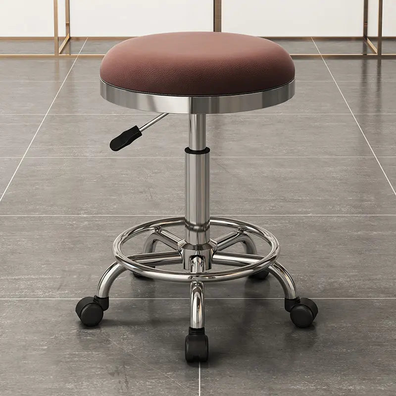 Height-adjustable Round Stools with Swivel Casters Barber&