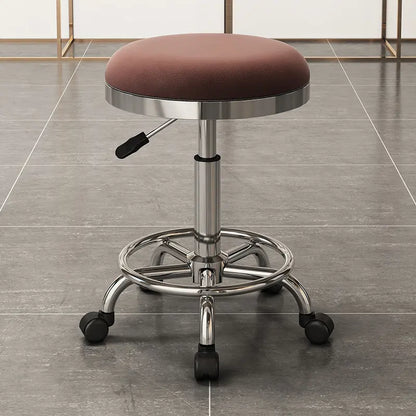 Height-adjustable Round Stools with Swivel Casters Barber&