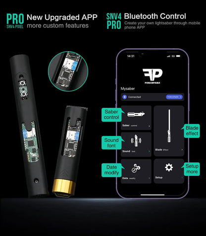TXQSABER Heavy Dueling Lightsaber SNV4 Neo Pixel Bluetooth App Control Smooth Swing Metal Hilt Blaster Sword Kids Toys Taj Home Store