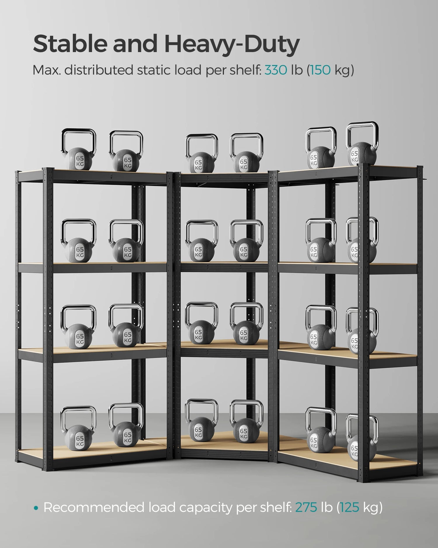 L-Shape Corner Shelf Heavy Duty Metal Shelving Units for Garage Storage Room Warehouse 4-Tier  Garage Shelving