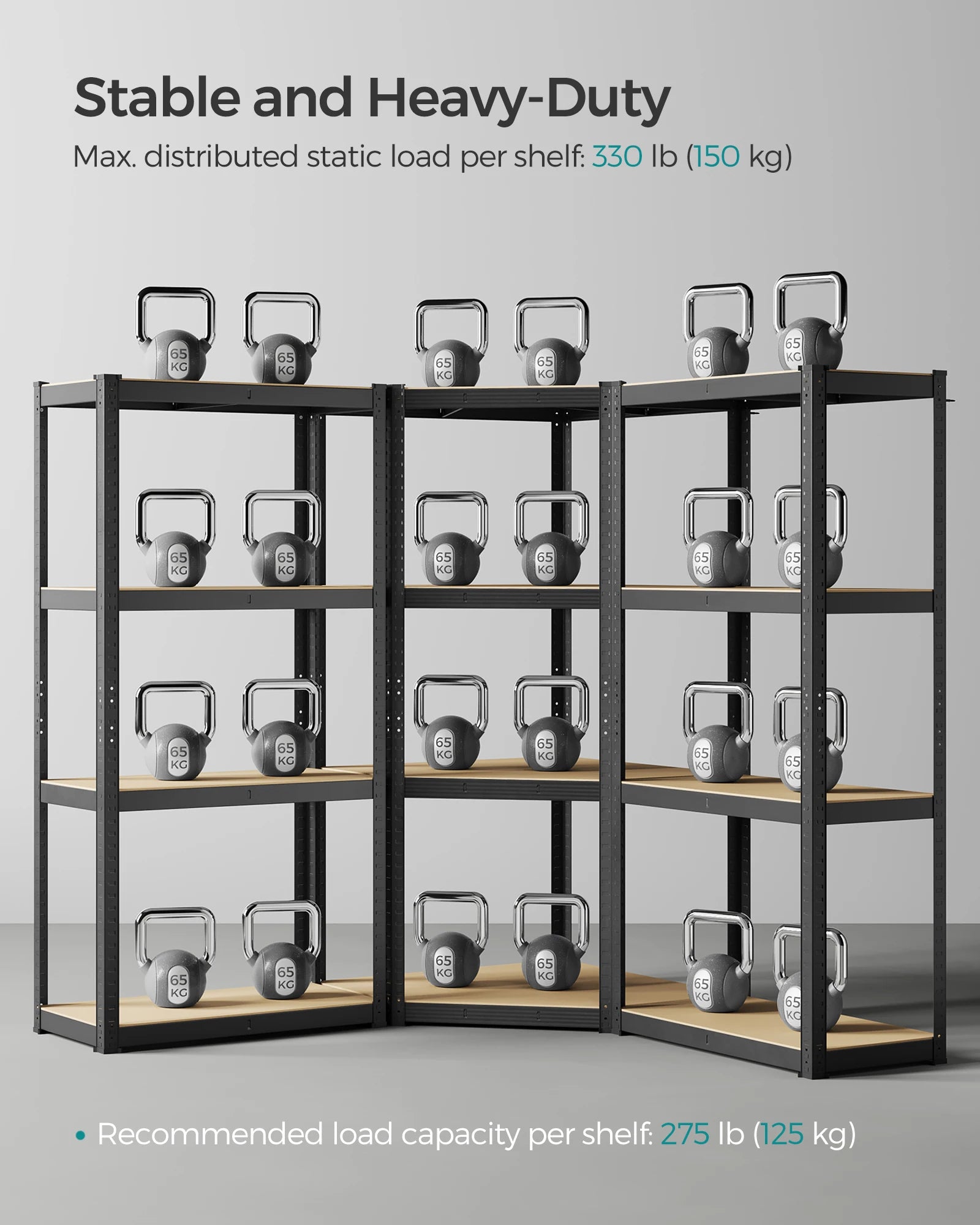 L-Shape Corner Shelf Heavy Duty Metal Shelving Units for Garage Storage Room Warehouse 4-Tier  Garage Shelving