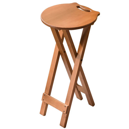 Retro style bamboo folding stool, household foldable round stool, foldable high stool, bar stool, restaurant dining stool Taj Home Store