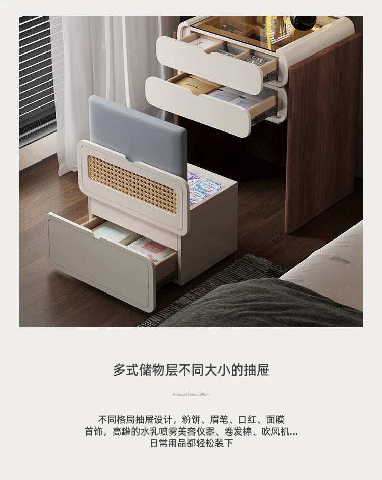 Dressing Table Bedroom Minimalist Design New Mini Bedside Table Storage Elegant Stylish Coiffeuse Maquillage Meuble Furniture Taj Home Store