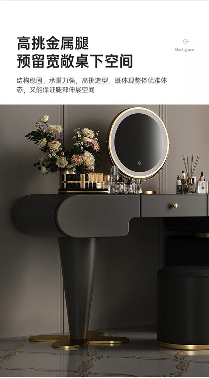 Bedroom Dressing Table Dresser Desks Makeup Mirror Storage Cabinet Light Luxury Premium Vanity Desk Toiletries Tables Furniture Taj Home Store