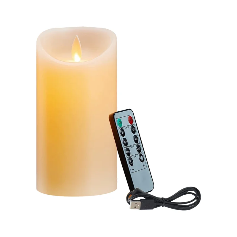 LED Candles, Flickering Flameless Candles, Rechargeable Candle, Real Wax Candles with Remote Control,10cm A Taj Home Store