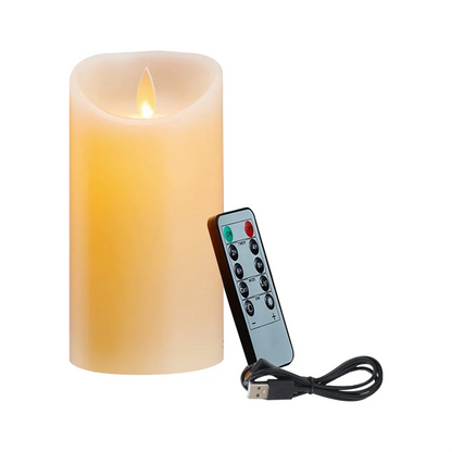 LED Candles, Flickering Flameless Candles, Rechargeable Candle, Real Wax Candles with Remote Control,10cm A Taj Home Store