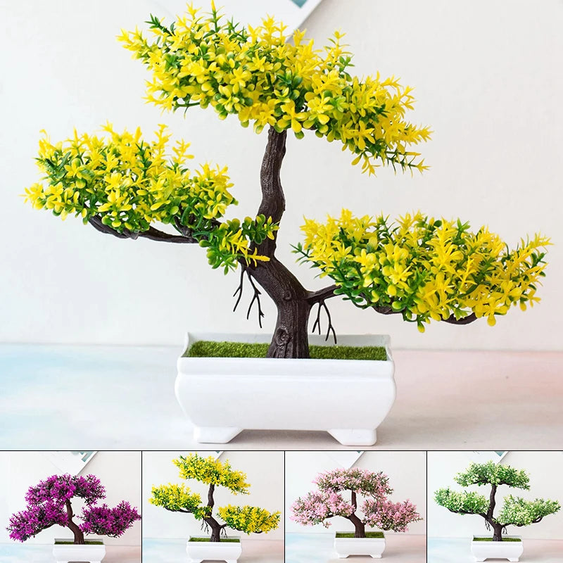 Artificial Plants Bonsai Small Tree Pot Fake Plant Flowers Potted Ornaments For Home Room Table Decoration Hotel Garden Decor Taj Home Store