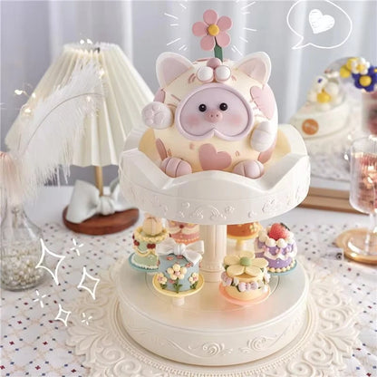 2-tier Automatic Rotating Cake Stand Sushi Dessert Cupcake Macaron Display Tray Wedding Birthday Party Supplies Cakes Turnables Taj Home Store