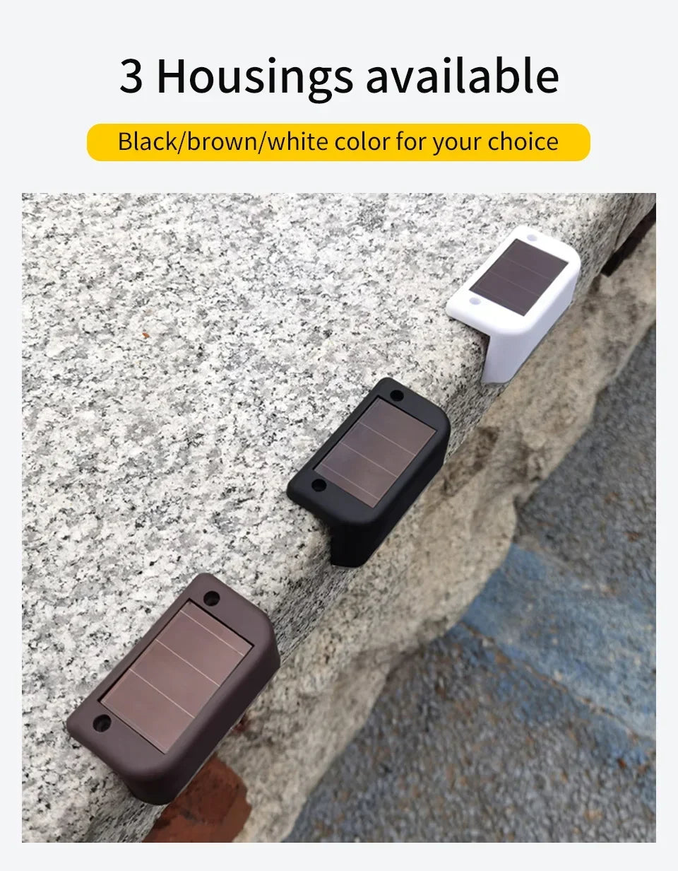 LED Solar Deck Lights Outdoor Solar Light Waterproof Solar Stairs Light Garden Decoration Patio Fence Step Yard Outside Lighting