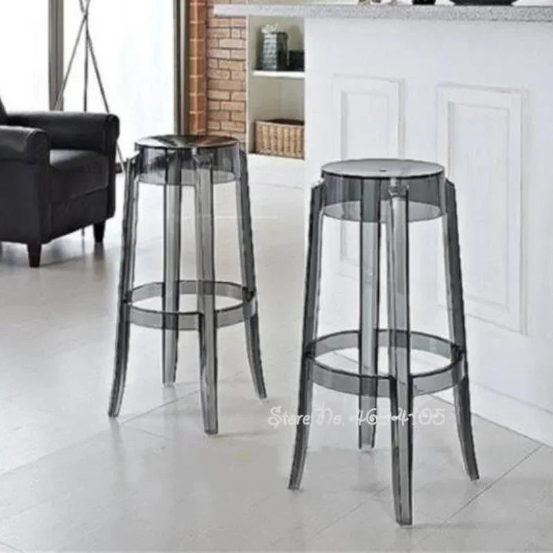 Chic Transparent Acrylic Bar Stool Modern Fashion High Seat Simple Plastic Bar Stool Design Taj Home Store