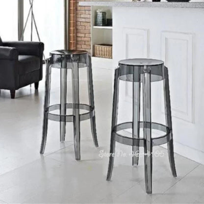 Chic Transparent Acrylic Bar Stool Modern Fashion High Seat Simple Plastic Bar Stool Design Taj Home Store