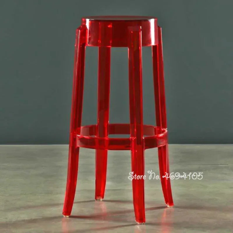 Chic Transparent Acrylic Bar Stool Modern Fashion High Seat Simple Plastic Bar Stool Design Taj Home Store