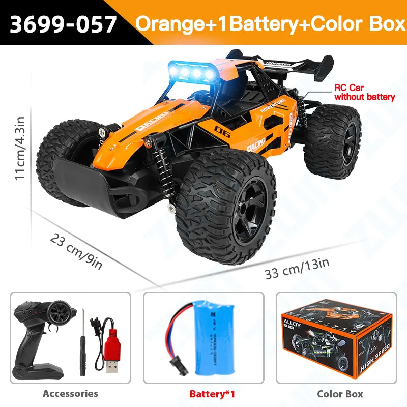 ZWN 1:12 1:16 20KM/H RC Car With LED Lights 2.4G Alloy Off-Road High Speed Vehicle Remote Control Cars Toys for Children Gifts Taj Home Store