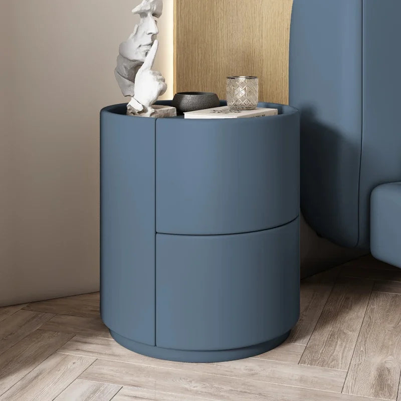 Home Living Room Sofa Side Cabinet, Creative Round Solid Wood Bedside Table, New Simple Modern Small Bedroom Storage Cabinet Taj Home Store