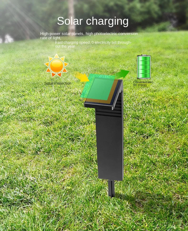 Solar Courtyard Lights Household Outdoor Landscape Lights Park Road Waterproof Lawn Lights Garden Floor Plug-in Lights Taj Home Store