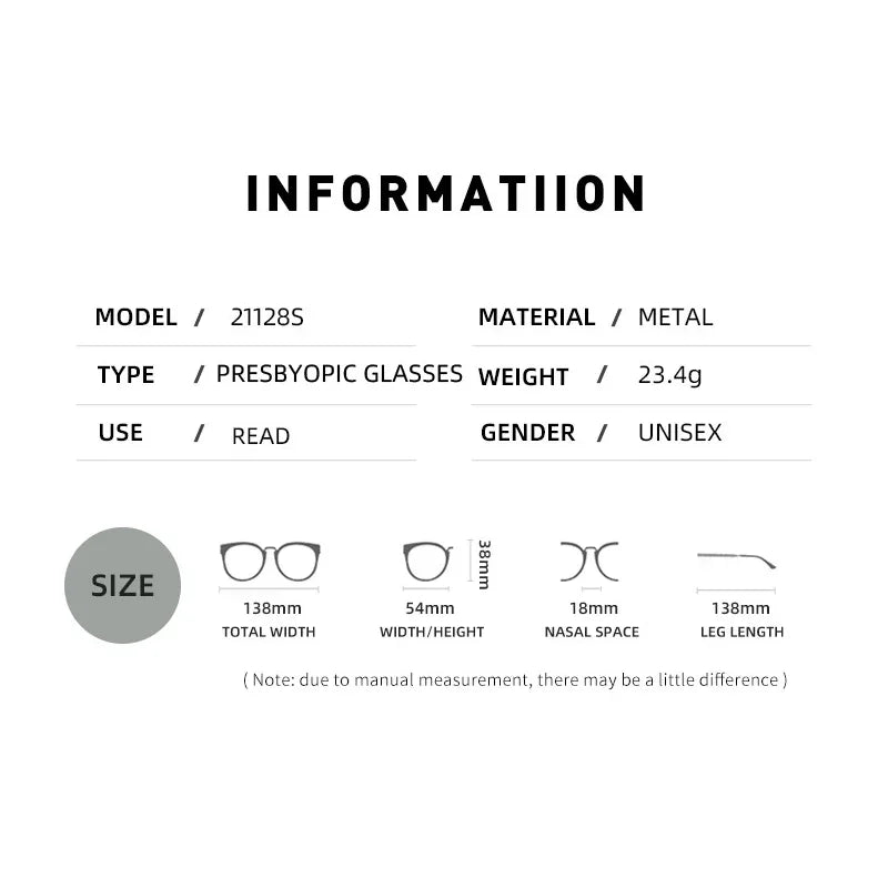 Men Square Metal Large Frame Myopia Glasses Spring Leg Elderly Near Sight Eyewear Blue Light Blocking Eye Protection Eyeglasses Taj Home Store