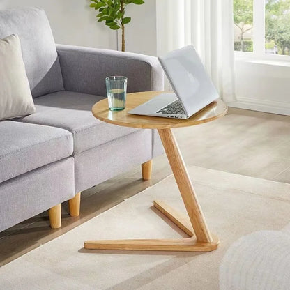 Coffee Table Solid Wood Round Side Table Sofa Bedside Small Living Room Hotel Guesthouse Minimalist Portable Folding Furniture Taj Home Store