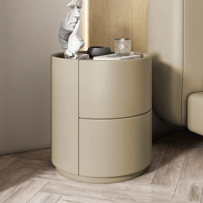 Home Living Room Sofa Side Cabinet, Creative Round Solid Wood Bedside Table, New Simple Modern Small Bedroom Storage Cabinet Taj Home Store