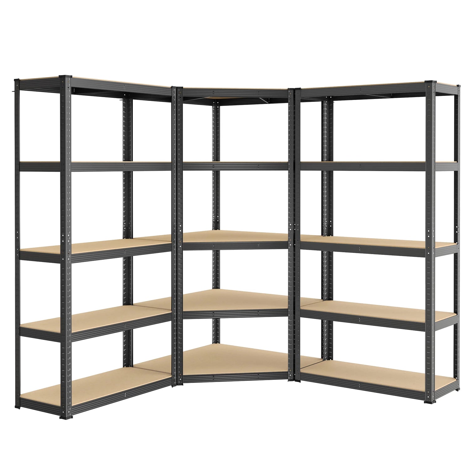 L-Shape Corner Shelf Heavy Duty Metal Shelving Units for Garage Storage Room Warehouse 4-Tier  Garage Shelving