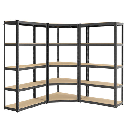 L-Shape Corner Shelf Heavy Duty Metal Shelving Units for Garage Storage Room Warehouse 4-Tier  Garage Shelving