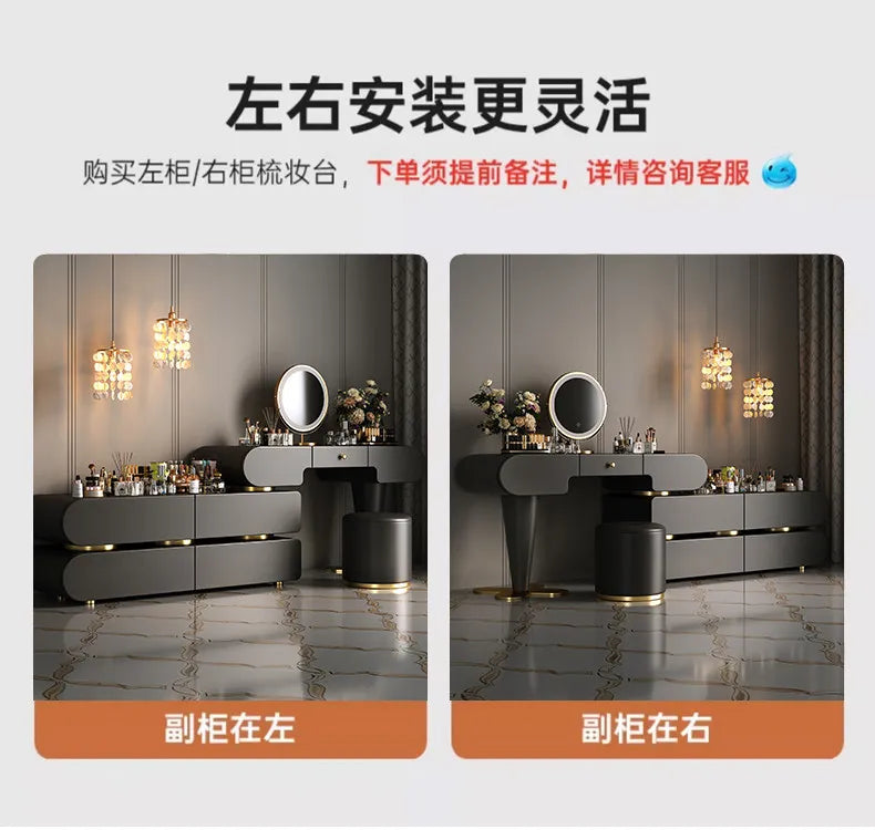 Bedroom Dressing Table Dresser Desks Makeup Mirror Storage Cabinet Light Luxury Premium Vanity Desk Toiletries Tables Furniture Taj Home Store