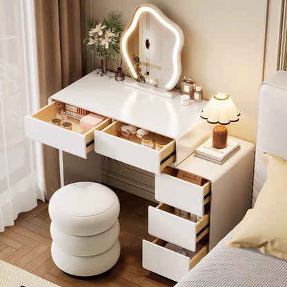 Bedroom Women Dressing Table Luxury Wood Storage Mirror Hairstyle Dressing Table Home White Muebles De Dormitorio Furniture Taj Home Store