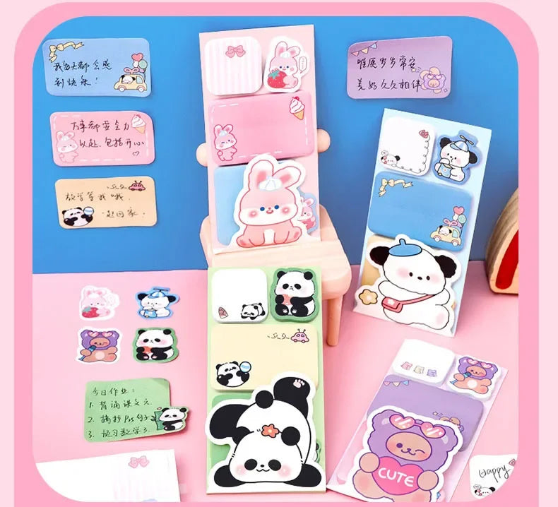 Lovely Animal Panda Rabbit Bear Dog Sticky Notes Memo Pad Paper School Supplies Planner Stickers Stationery Taj Home Store