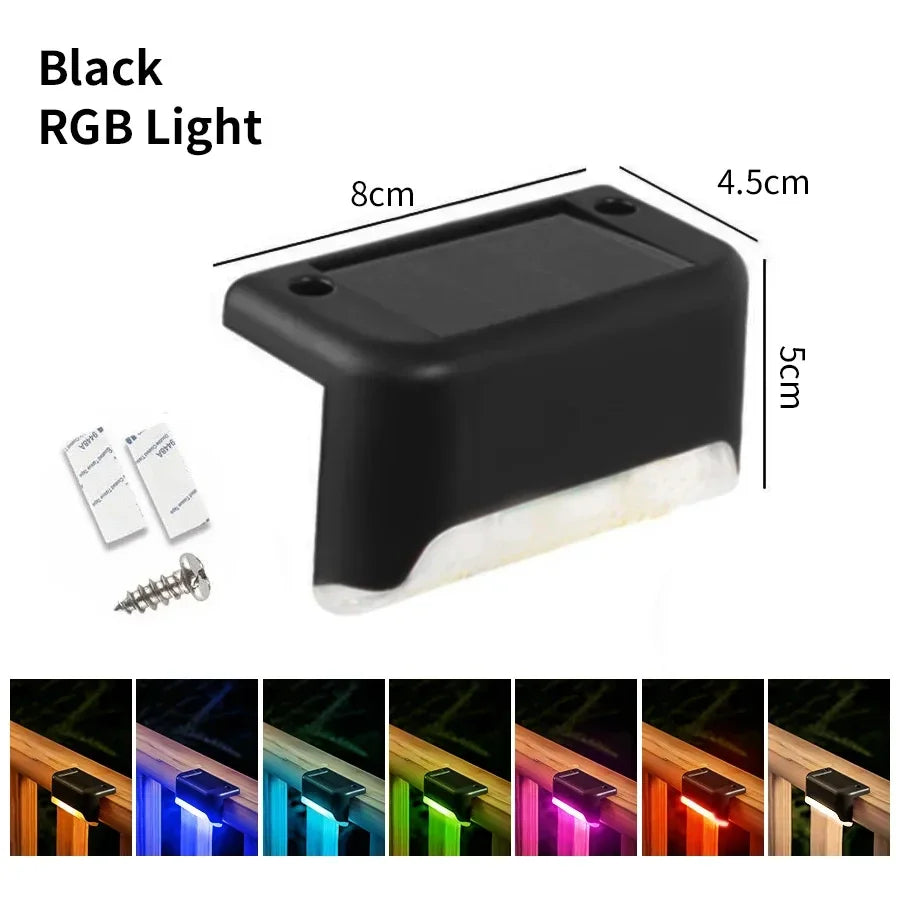 LED Solar Deck Lights Outdoor Solar Light Waterproof Solar Stairs Light Garden Decoration Patio Fence Step Yard Outside Lighting